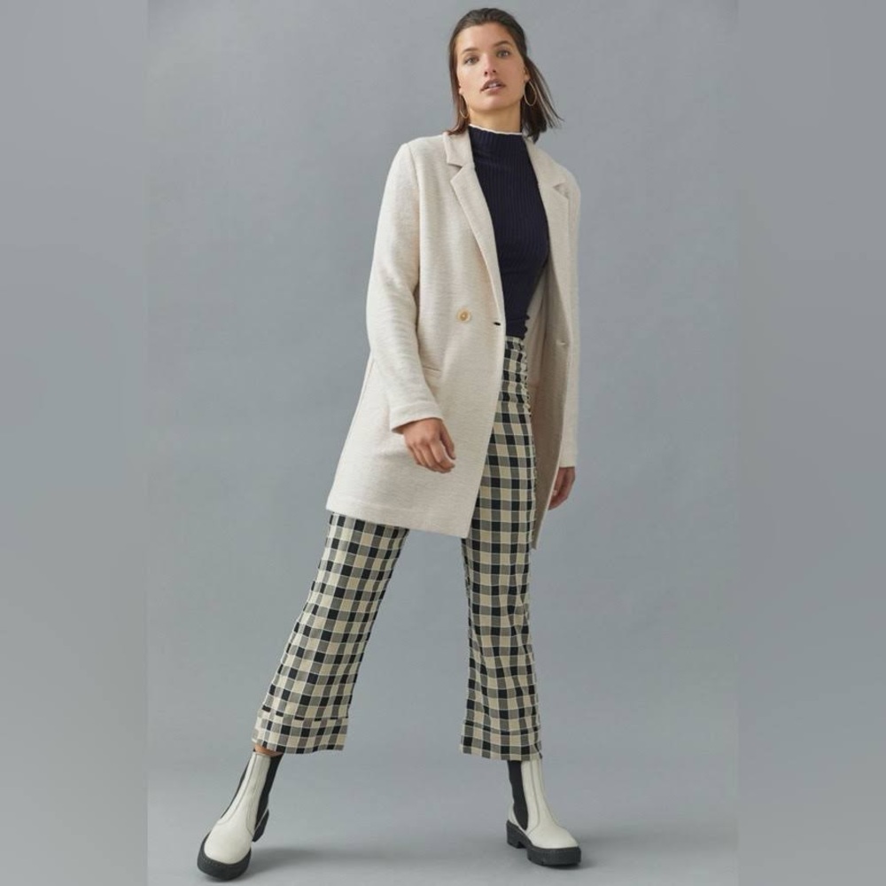 Anthropologie Cream Sanctuary Knit Longline Blazer